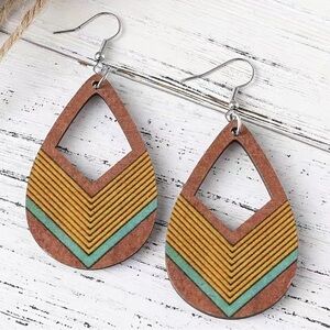 Boho Autumn Geometric Dangle Earrings